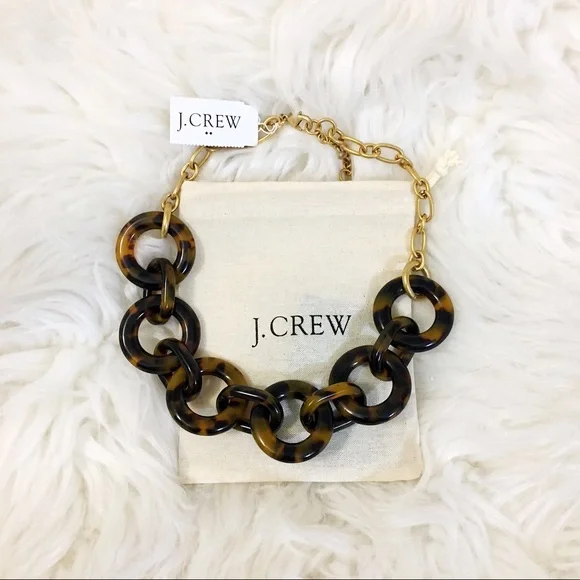 J. Crew Lucite Tortoise Link Necklace - Picture 4 of 5